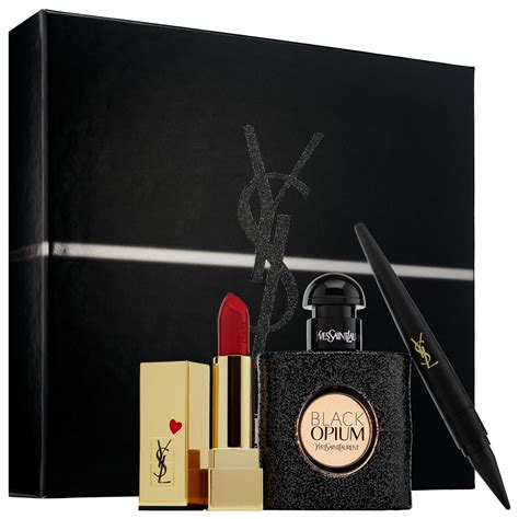 ysl black opium gift set with lipstick|black opium 30ml gift set.